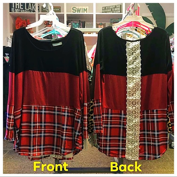 2 Left! SALE! Buffalo Plaid Tunic - Picture 2 of 3